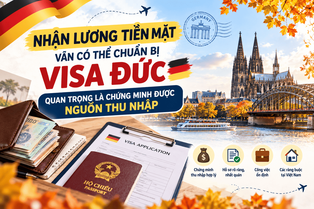 NHẬN LƯƠNG TIỀN MẶT CÓ XIN VISA ĐỨC ĐƯỢC KHÔNG? CÁCH CHỨNG MINH THU NHẬP